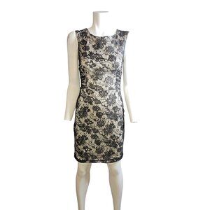 Mango Suit Black Lace Floral Whimsygoth Formal Dress Women XS Sleeveless